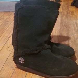 Black winter women's timberlands